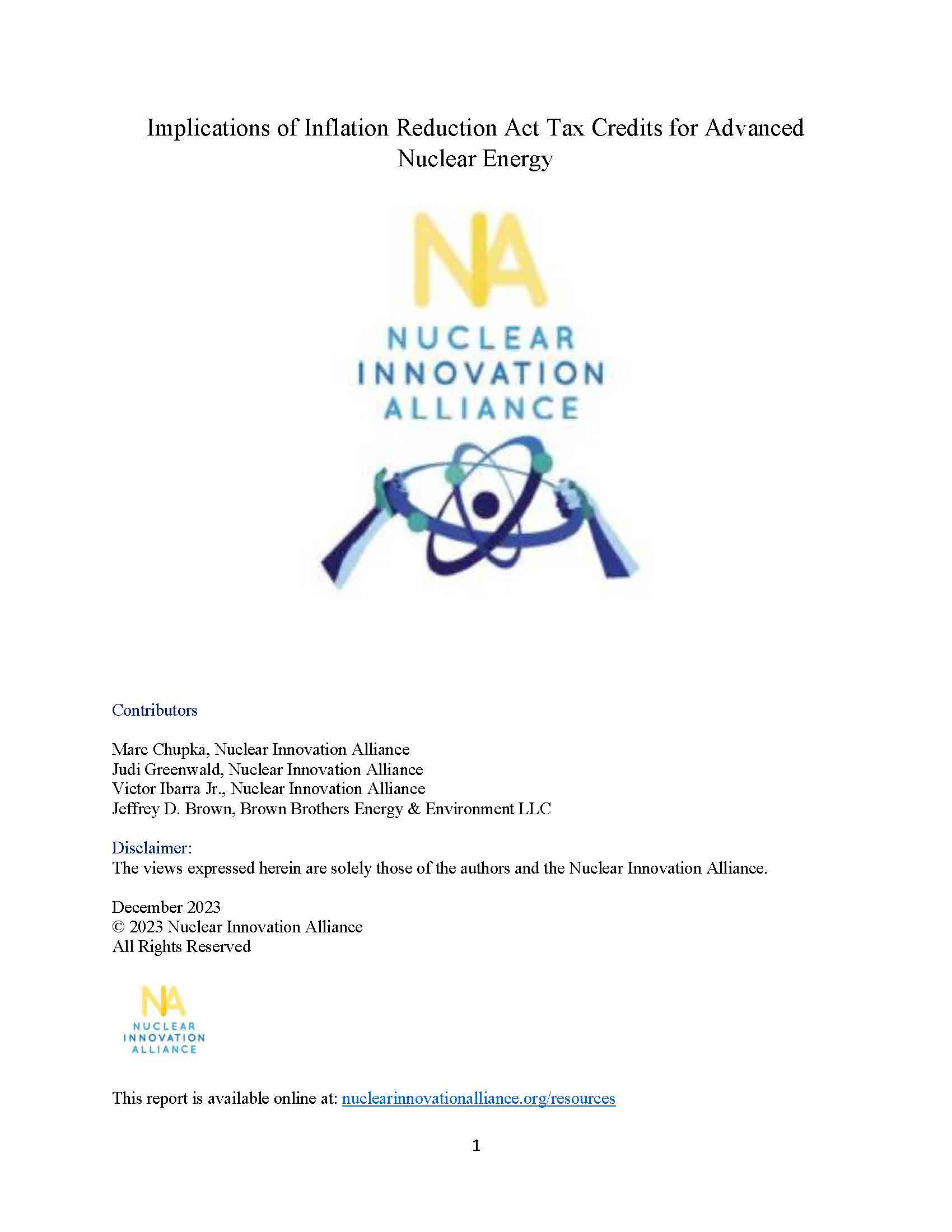 Implications of Inflation Reduction Act Tax Credits for Advanced Nuclear Energy