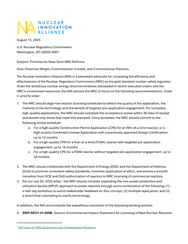 NIA Letter